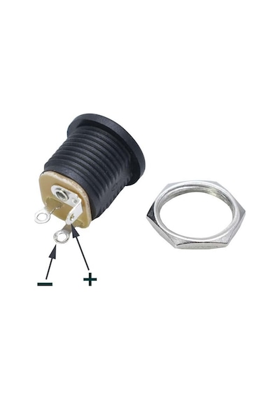 5.5X 2.1Mm Plastik Dc Güç Soketi Panel Montaj Power Jack Adaptör