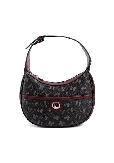 Silver Polo Sp1194 Kadın Omuz Çantası Monogram Kahve Sarı-bordo