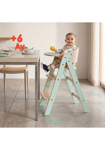 Mamatoyz Mychair All İn One Mint Versiyonu Doğal Ahşap Mama Sandalyesi