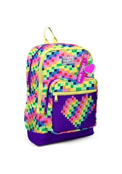 Coral High Çok Renkli Piksel Kalp 3 Lü Okul Çanta Seti Set33208