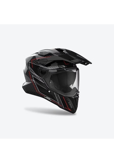 Airoh Commander 2 Carbon Stylish Motosiklet Kaskı Carbon - Kırmızı