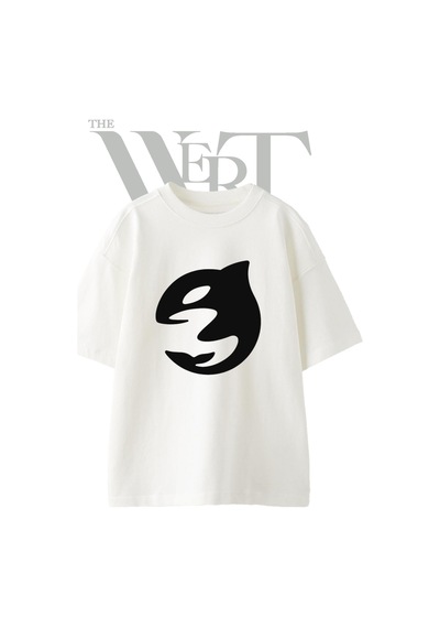 Thewert Orca Tasarım Baskılı Ünisex Beyaz Oversize T-shirt