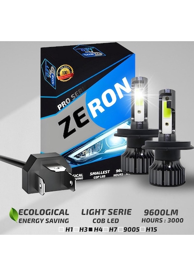 Xenon H4 Led Araba Far Ampül Xenon Led Uzun Kısa Şimşek Etkili Pro Seri Slim Kasa