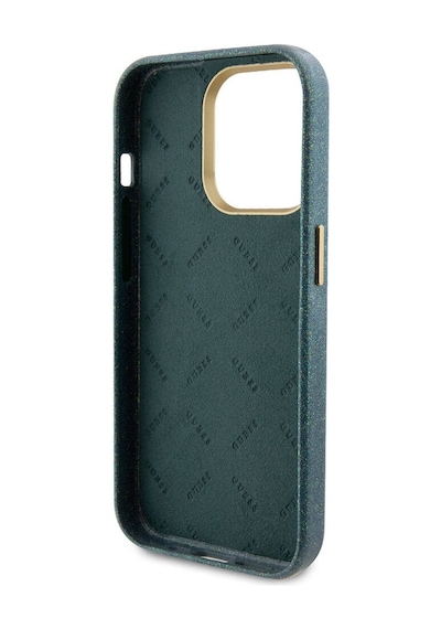 Apple Uyumlu iPhone 15 Pro Max Kılıf Guess Lisanslı Yazı Logolu Glitter Glossy Script Kapak Lila