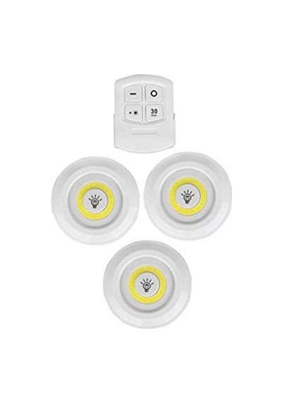 3lü Uzaktan Kumandalı Yapışkanlı Kablosuz Led Spot Lambalar 5570 Çok Renkli