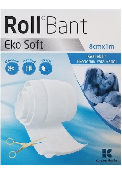 Roll Bant Eko Soft Kesilebilir Yara Bandı 8cmX1m
