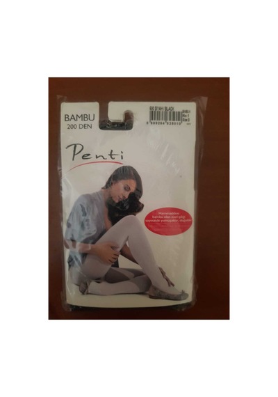 Penti 200 Den Bambu Siyah Yumuşak Doğal Antibaktiriyel Külotlu Çorap Siyahbambu1