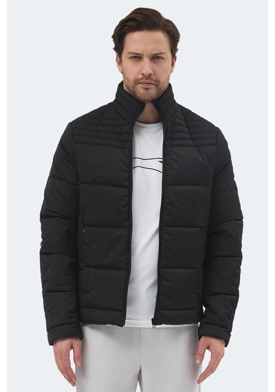 Slazenger Blanco Erkek Dik Yaka Slim Fit Siyah Mont & Kaban Siyah