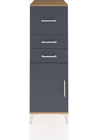 Kronos Dolap Tek Raflı 3 Çekmeceli Tek Kapaklı 44x59x134 Çam-... Çam