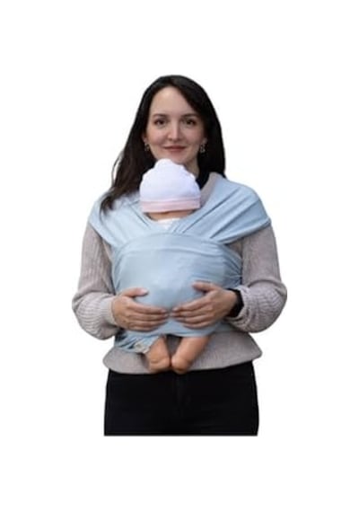 Sling -%100 Pamuk - Wrap - Bebek Taşıma Şalı Mavi, 450cm X50cm