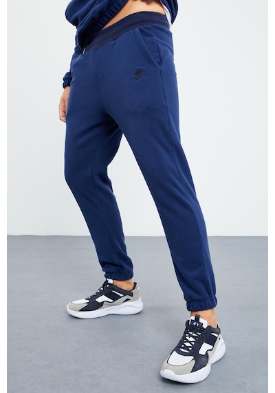 Tommy Life İndigo Yarım Fermuar Dik Yaka Lastik Paça Polar Erkek Eşofman Takımı - 85159 İndigo