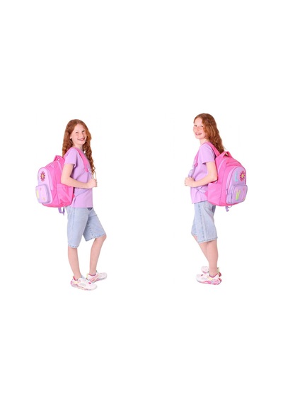 Kaukko Kids Kız Çocuk Simli Love Desenli İlkokul 1.2.3.4. Sınıf Üçlü Okul Çanta Seti Mor - Pembe
