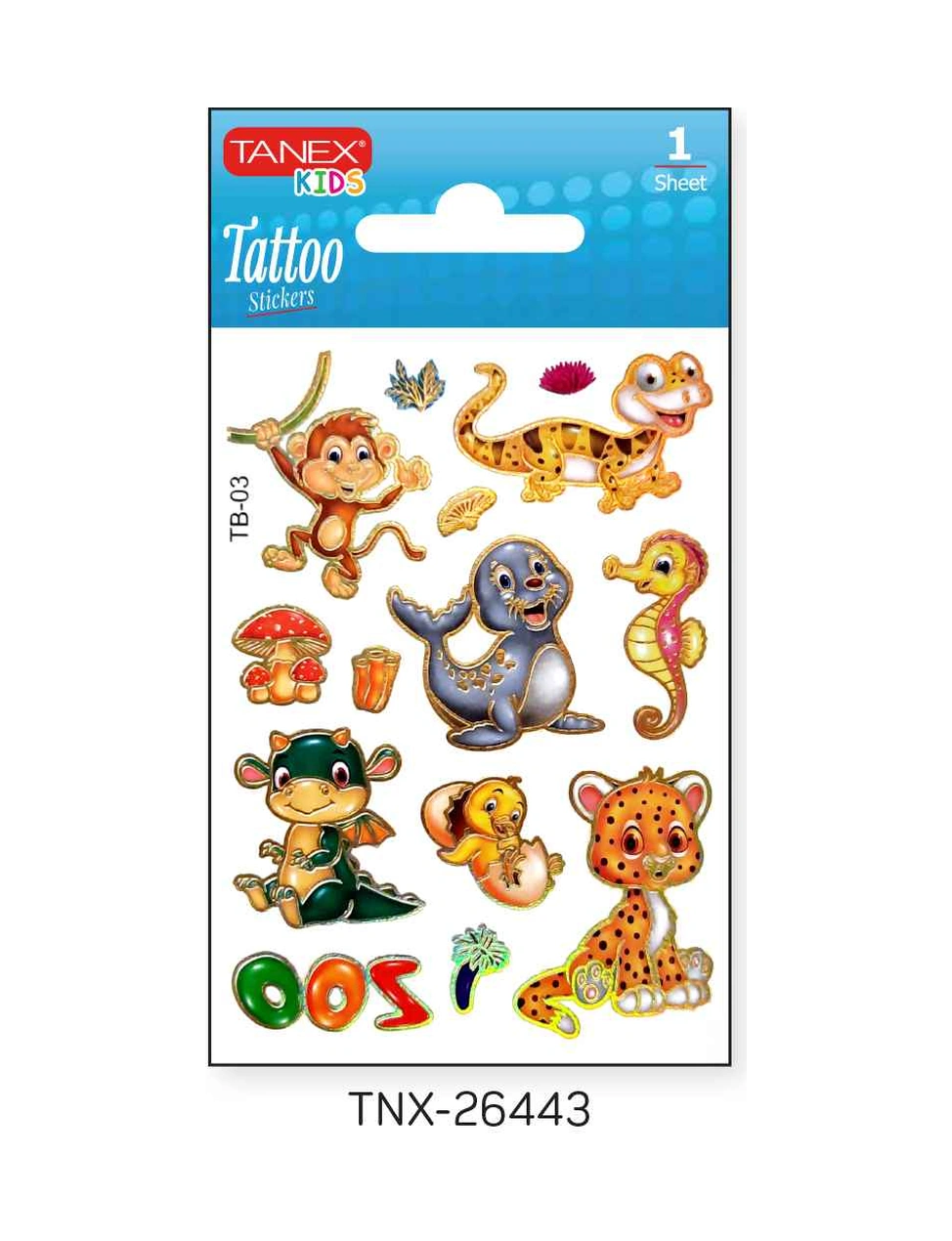 Tanex 7,5x10,5mm Safari Mini Tatoo Etiket Tnx-26443