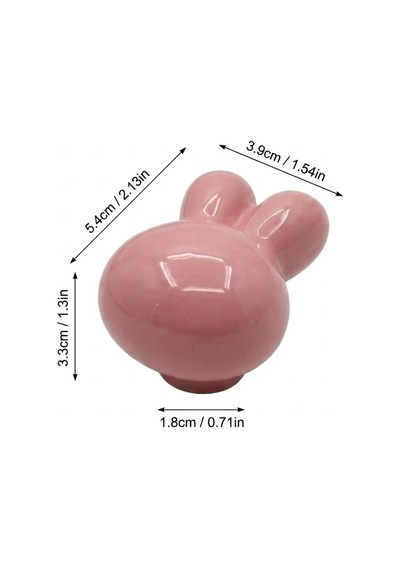 Modern Tavşan Kulp Bebek Çocuk Genç Odası Çekmece Dolap Mobilya Kulpu Pembe