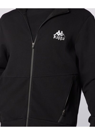Kappa Fabio Full Zip Erkek Siyah Regular Fermuarlı Eşofman Üstü