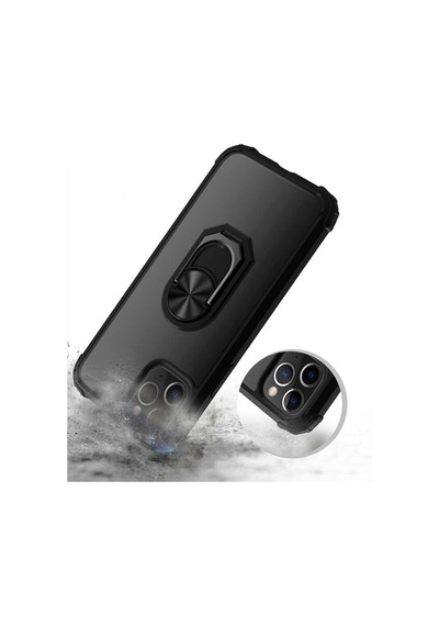 Apple Uyumlu iPhone 12 Pro Max Kılıf Şeffaf Sararmaz Yüzüklü Mola Kapak