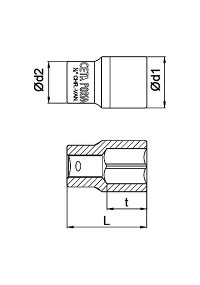 Ceta Form C02-H045 1-4' 6 Köşe Lokma Anahtar 4 5 Mm