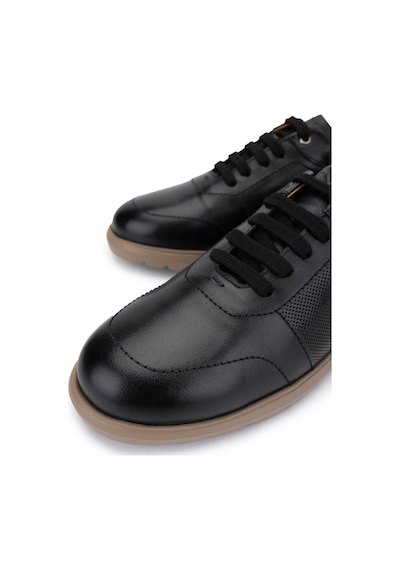 Tamer Tanca Erkek Hakiki Deri Siyah Sneakers & Spor Ayakkabı 1093 1198 Erk Ayk Y25 Sıyah Nappa Dr Siyah