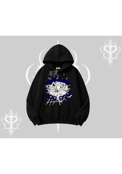 Startmore Tarzsokak Beyaz Kapşonlu Sweatshirt Sp55der Siyah