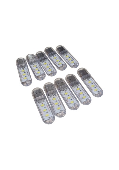 10 Adet Taşınabilir Mini Usb Led Lamba Işık Gece Okuma Lambası Kamp Stick Led Beyaz