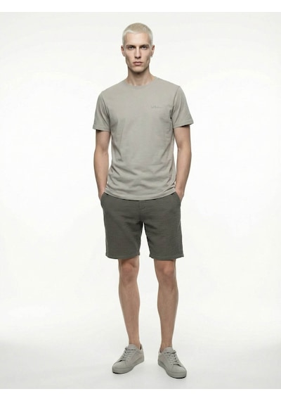 Regular Fit Taş Erkek T-shirt Lf2042953 Bej