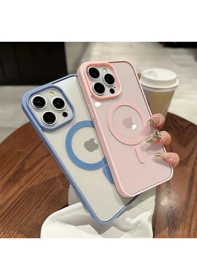 Chenkestoreone Apple Uyumlu iPhone 11 Mor Kasa Korumalı Manyetik Kılıf Kablosuz Şarj Sert Kapak