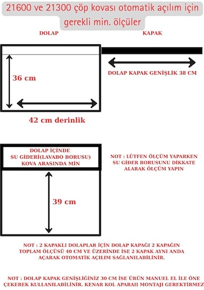 Raylı Plastik Tek Kova 16 Lt Çöp Kovası 21600 Antrasit - Gri