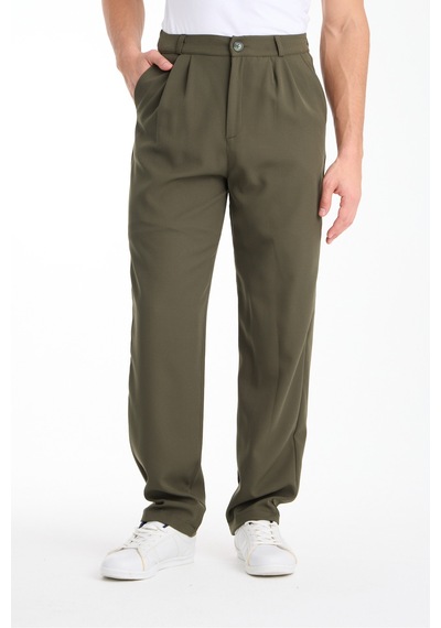 Gugus Erkek Baggy İthal Kumaş Pantolon Haki