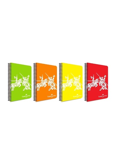 Faber Castell Defter Knights Neon Pp Kapak Spiralli 120 Yaprak Kareli 5075000458000