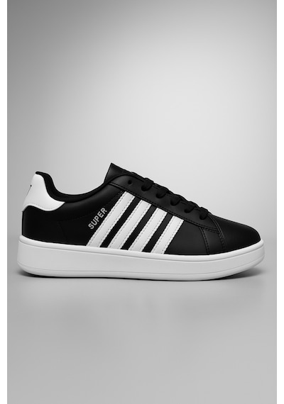 Wipper Unisex Spor Ayakkabı Sneaker Hafif Ortopedik Eva Taban Memory Foam Günlük Kullanım İçin Rahat Siyah - Beyaz