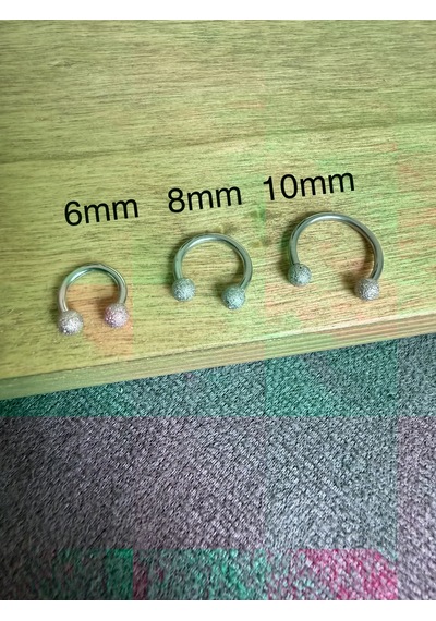 316 L Cerrahi Çelik Cancanlı Top 3mm X 8mm X 1.2mm Çelik Halka Piercing Gümüş