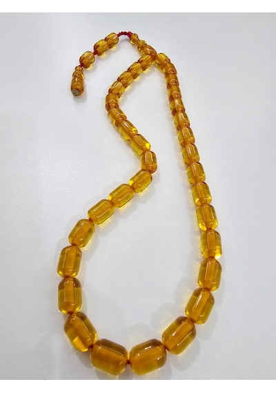 Zeyzun Usta İmzalı Sıkma Kehribar Tespih 9x13 Mm Kapsül Kesim 23545152