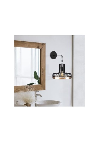Siyah Boyalı Aplik E27 Metal Cam 14x19cm Diğer