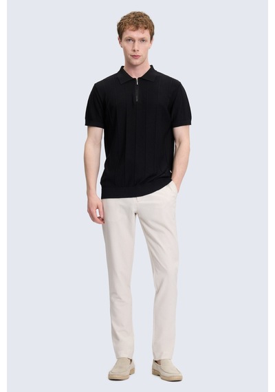 Hatemoğlu Siyah Regular Fit Polo Yaka Rayon Tişört
