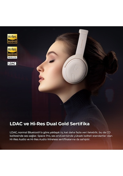 Soundpeats SPACE PRO Hi-res Bluetooth 5.4 Kablosuz Kulak Üstü Kulaklık