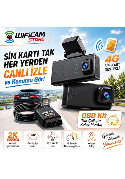 Çift Kameralı Ubox 4g Araç Kamerası Ve Konum Takip