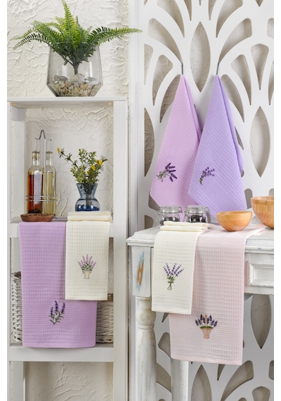 Alice 6 Lı Nakışlı 40x60 Cm Mutfak Havlusu Mor