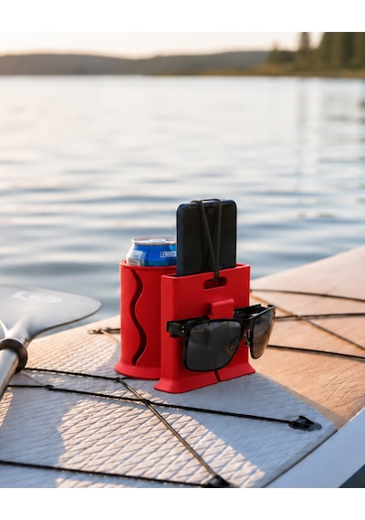 Sup Board Telefon, Gözlük Ve İçecek Tutucu Kırmızı