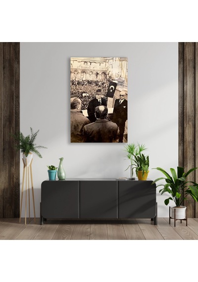 Atatürk Meydanda Hitap - Cam Tablo - Deg0593 50 X 70 Cm