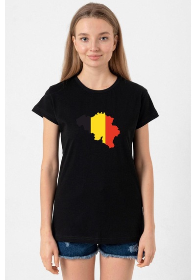 Euro 24 Belgium Siyah Kadın Tshirt SIYAH