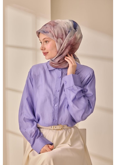 Silk Home Olinda İpek Eşarp 47004-10 Gri, Mor, Lacivert, Bordo
