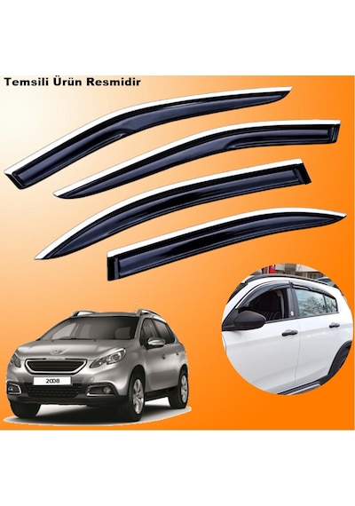 Peugeot 2008 Mügen Cam Rüzgarlığı Abs Krom Nikelajlı Cam Rüzgarlığı 2012-2019 Arası 4 Lü Set