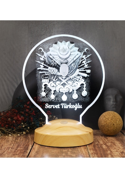 Baba Hediyesi Kişiye Özel Osmanlı Tuğrası Led Lamba