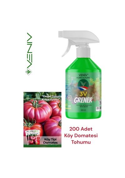 3v Grener 500 Ml + 200 Köy Domatesi Tohumu Doğal Ve Güçlü Yetiştiricilik 2