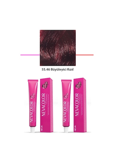 Hubrendy Tedarik 2 Li Set Premium 55.46 Büyüleyici Kızıl - Kalıcı Krem Saç Boyası 2 X 50 G Tüp