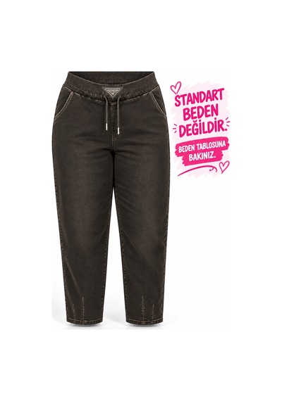 Motivation Motıvatıon Büyük Beden Kadın Yüksek Bel Geniş Lastikli Bağcıklı Cepli Pamuklu Likralı Denim Pantolon Kahverengi Motivation Motıvatıon Büyük Beden Kadın Yüksek Bel Geniş Lastikli Bağcıklı Cepli Pamuklu Likralı Denim Pantolon Kahverengi