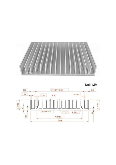 Alkatronik 10cm X 10cm X 1.8cm Alüminyum Metal Soğutucu Blok Radyatör Peltier Isı Düşürücü Amfi Standart