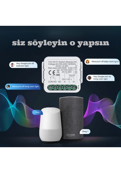 Onoff Akıllı İki Kanal Kuru Kontak Anahtar Röle Tüm Voltajları Destekler Tuya Wifi