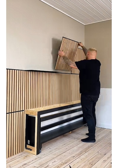 Meşe 10 Adet 40x40cm Yeni Nesil Akustik Ahşap Duvar Paneli