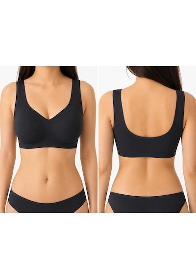 Dikişsiz Lazer Kesim Geniş Askılı Kopçasız Konfor Sütyen Bralette Best Bra Lazer84 Siyah